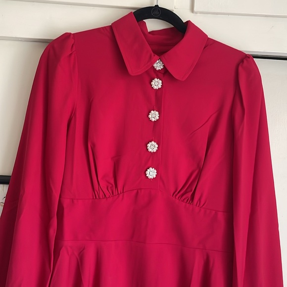BNWT Hell Bunny Red Mia Swing Dress Size Medium - Picture 3 of 14